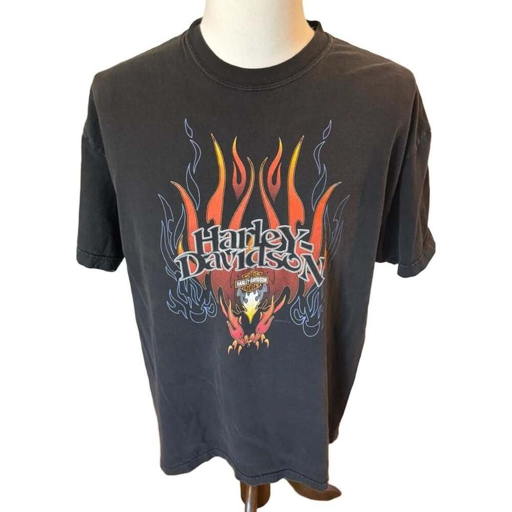 Vintage 2001 Harley Davidson Space Coast Melbourne Florida T-Shirt Size XL Black